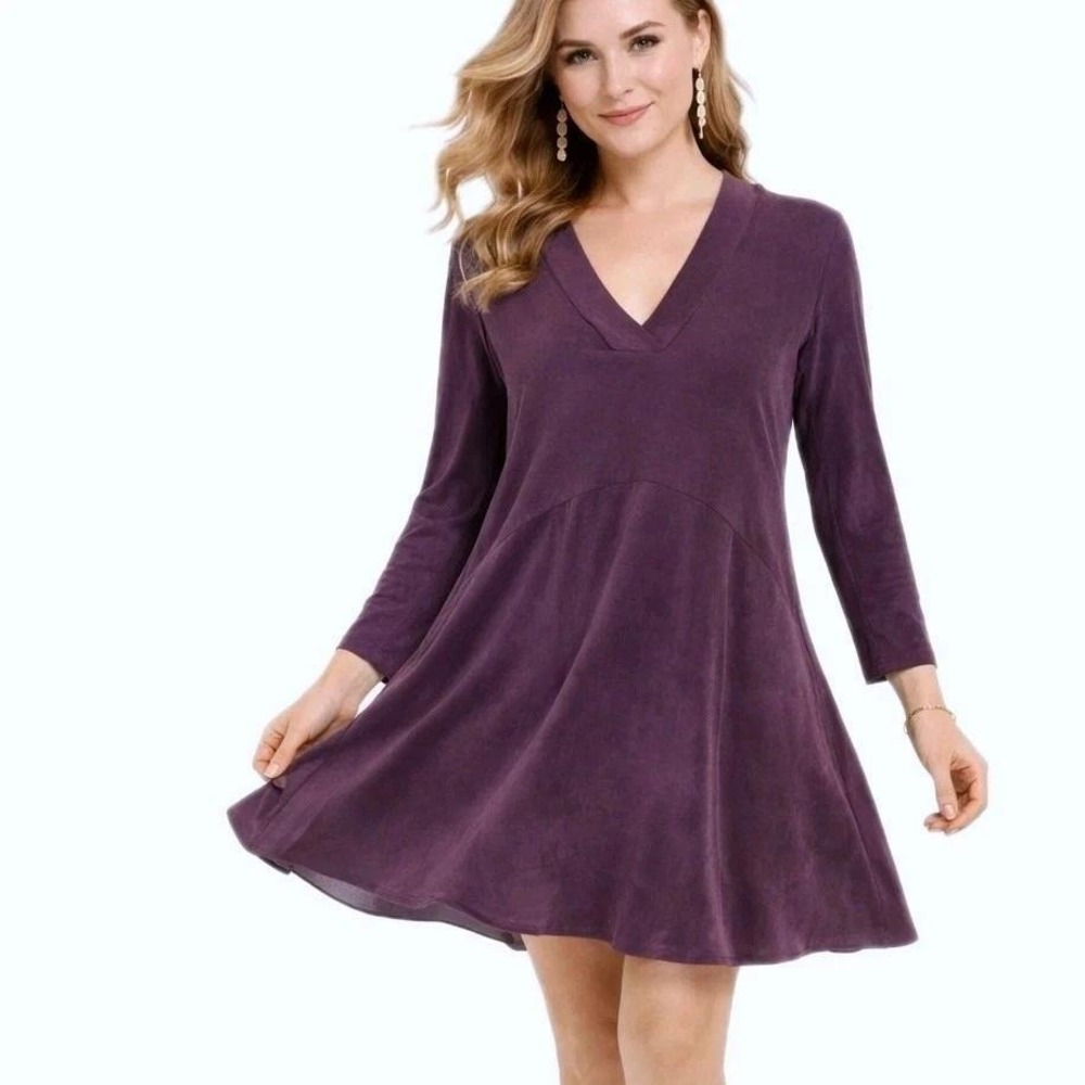Anthropologie Dolan Left Coast Collection Purple V-Neck Tunic Dress Large